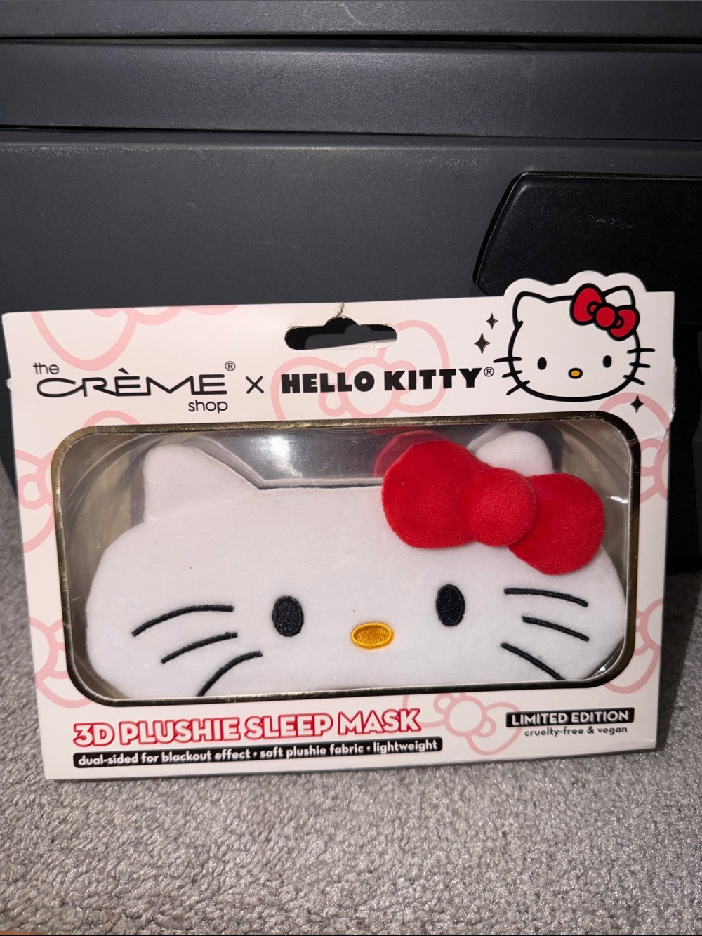 Hello Kitty White Plush Sleep Mask with Red Bow